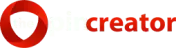 Red swirl logo with bold red "pixcreator" text, ideal for custom trading pins and enamel sports pins on transparent background.