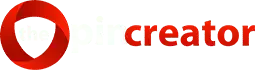 Red swirl logo with bold red "pixcreator" text, ideal for custom trading pins and enamel sports pins on transparent background.